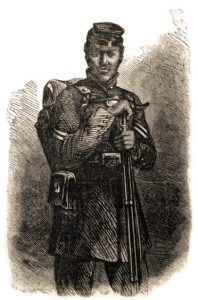 Example of a solider in the U. S. Colored Troop during the Civil War.