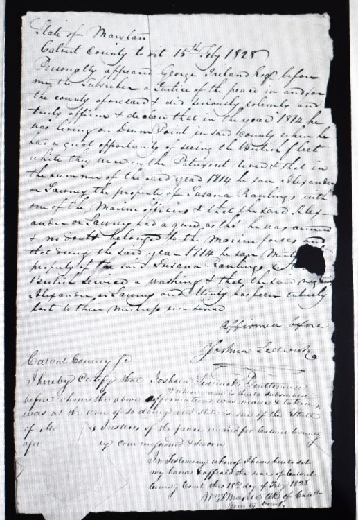 document from Maryland archives regarding Alexander covington