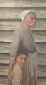 Painting of Josiah Henson with his mother Celia by Don Zimmer, permission from artist.